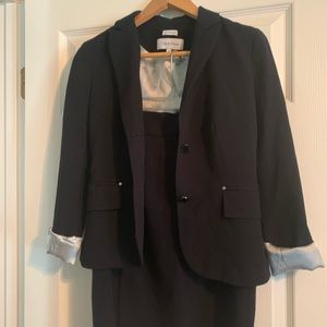 Navy blue suit with skirt